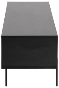 Čierny TV stolík v dekore jaseňa 140x45 cm Angus – Actona