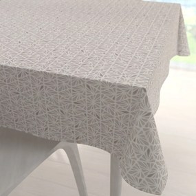 Biante Bavlnený štvorcový obrus Sandra SA-628 Sivobéžová mozaika na bielom 130x130 cm