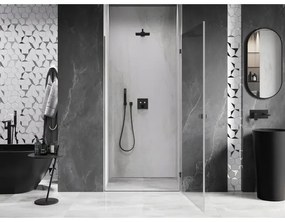 Mexen, Mexen Lunar-B výklopné pravé sprchové dvere 95 cm, priehľadné, pištoľovo sivá kartáčovaná - 832-095-000-66-00-P