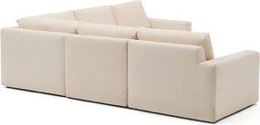 Béžová ženilková rohová pohovka (variabilný roh/do L) Alea – Kave Home