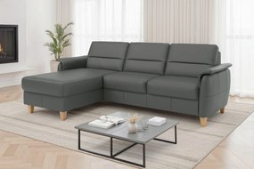 XXXLutz ROHOVÁ SEDAČKA, koža, antracitová Sit & More - Sedačky - 00014403327F