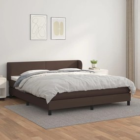 Boxspring posteľ s matracom hnedá 160x200 cm umelá koža 3127202