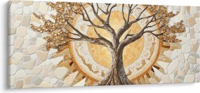 Obraz – Zlatý strom života v mozaike (120x50 cm)