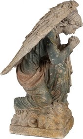 Béžovo-zelená keramická dekorácia socha anjela Angel Baroque - 41*45*65 cm
