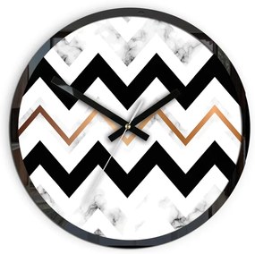 Nástenné hodiny Marble čiernobiele