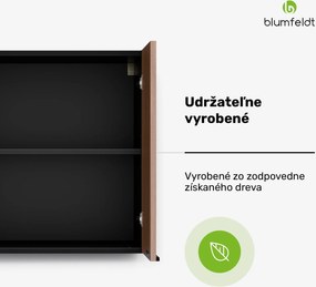 Blumfeldt WoodVista vysoká skrinka, Soft-Close, hliníkové rukoväte, udržateľné materiály
