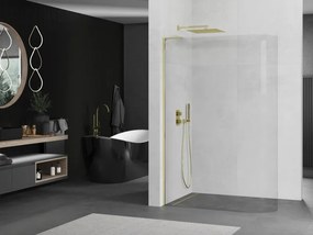 Mexen Kioto L, sprchová zástena Walk-In 100 x 200 cm, 8mm číre sklo, zlatý lesklý profil,800-100-103-50-06