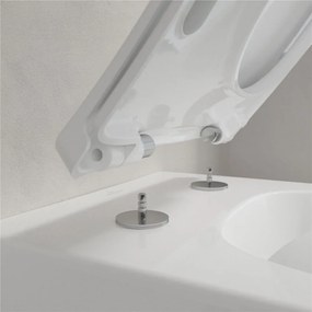 VILLEROY &amp; BOCH Venticello Combi-Pack, závesné WC s DirectFlush + WC sedátko s poklopom SlimSeat Line, s QuickRelease a Softclosing, biela alpská, 4611RL01