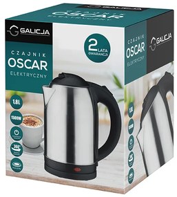 Nerezová rýchlovarná kanvica Oscar 1,8 l - nerezová / čierna