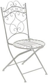 Kovová stolička skladacia Indra (SET 2 ks) - Biela antik