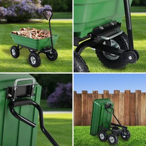 Vyklápací záhradný vozík s pevnou rukoväťou