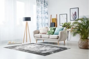 Koberec AKRYL VALS 0W1738 C53 87 Ramka beton, tmavý sivý / svetlý sivý