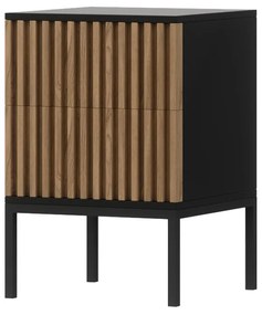Nočný stolík MEORATI, 40x60x40, dub artisan/čierna mat