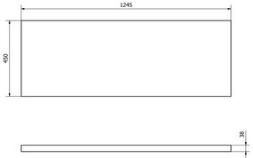 Aqualine Sapho, VEGA pracovná doska 125x45cm, dub platin