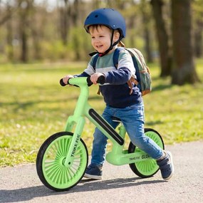 KIK Trike Fix Glow detský bežecký bicykel s RGB LED, neónovo zelený