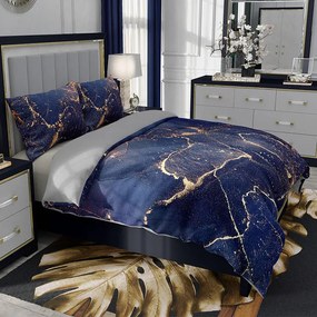 Saténové posteľné obliečky MINERÁLY tmavo modré