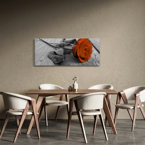 Obraz - Oranžová ruža (120x50 cm)