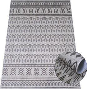 Koberec Eqos 0002 GREY – sivý obdĺžnikový koberec so vzorom Rozmer: 60x100 cm