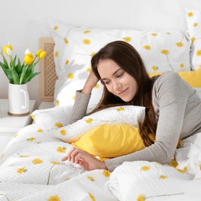 Goldea krepové posteľné obliečky - púpavy 140 x 200 a 70 x 90 cm