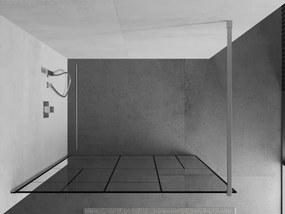 Mexen Kioto sprchová zástena 120x200 cm 8 mm, chrómový profil, sklo čierny vzor 2, 800-120-101-01-78