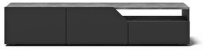 Čierny TV stolík v dekore betónu 180x38 cm Verone – TemaHome