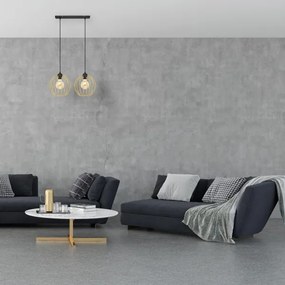 Luster na lanku MERCURE 2xE27/15W/230V zlatá/čierna