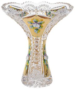 Broušená váza, Zlatá, Royal Crystal, 17 cm