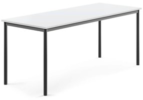 Stôl SONITUS, 1800x700x720 mm, HPL - biela, antracit