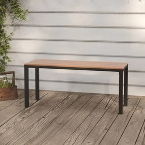 Záhradná lavička 110 cm oceľ a WPC hnedá a čierna 317142