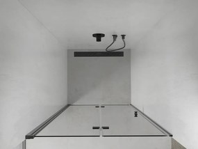 Mexen Lima, skladacie sprchové dvere do otvoru 100 x 190 cm, 6mm číre sklo, čierny profil, 856-100-000-70-00
