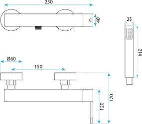 Rea Venti, sprchová batéria s ručnou sprchovou súpravou, medená lesklá, REA-B9796