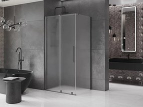 Mexen Velar, sprchový kút s posuvnými dverami 110 x 70 cm, 8mm sklo námraza, grafit brúsený, 871-110-070-31-66