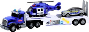 LEAN Toys Policajná súprava kamión, vrtuľník a auto, svetlá a zvuky