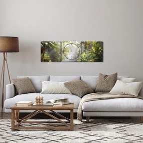 Obraz - Tropický dažďový prales (s hodinami) (90x30 cm)