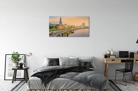 Obraz na plátne Nemecko Sunrise River 140x70 cm