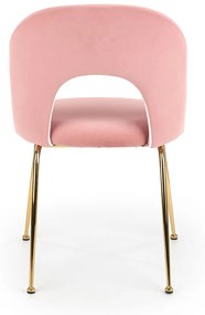 Jedálenská stolička K385 - ružová / zlatá