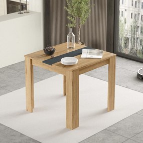 Štvorcový jedálenský stôl Houseland Future 01 dub Castello/antracitovo sivý