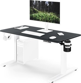 Elektrický stôl s nastaviteľnou výškou ergonomický bielo-antracitový,1200x600 mm: ARIA