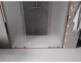 Mexen Velar Duo, posuvné sprchové dvere do otvoru 180 cm, 8mm sklo námraza, ružové zlato, 871-180-000-32-60