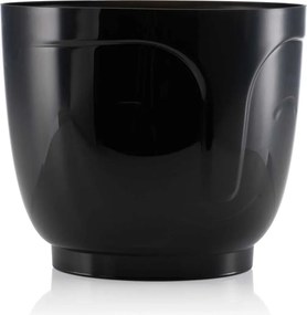 PLASTOVÝ KVETINÁČ ZOE SADA 2KS 16X18,5 CM+14,3X16,5 CM ČIERNA