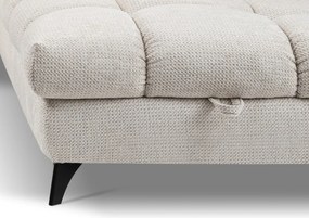 Rohová sedačka Fubu, šedo-krémová štruktúrovaná látka, pravý roh