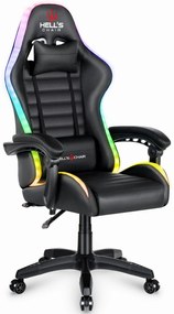1003 Herná stolička čierna LED RGB podsvietenie