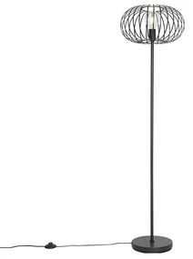 Dizajnová stojaca lampa čierna - Johanna