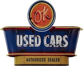 Nástenná kovová ceduľa Used Cars - 40 * 50 cm