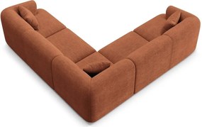 Menčestrová rohová pohovka v terakotovej farbe Campi – Cosmopolitan Design