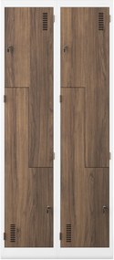 Šatníková skriňa typu L biela / orech: Eco Design JULIA, 800 x 1850 x 450 mm