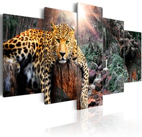 Artgeist Obraz - Leopard Relaxation Veľkosť: 225x112.5, Verzia: Premium Print