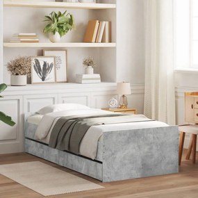 Rám postele so zásuvkami betónovo-sivý 90x200 cm 3207374