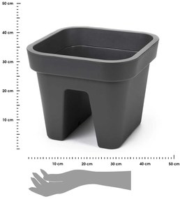 PLASTOVÝ KVETINÁČ LYS 24X29X29 CM ANTRACITOVÁ