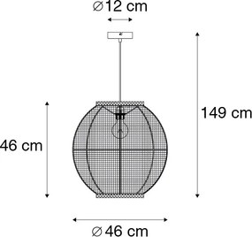 Orientálne závesné svietidlo hnedé 46 cm - Rob